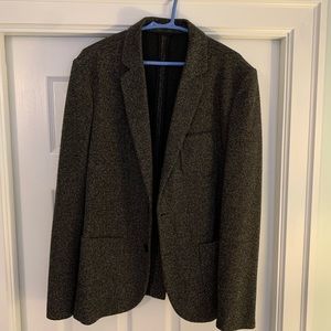 Zara Wool Blazer Black Heather 42R SZ XL SLIM FIt